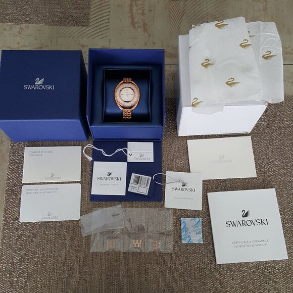 Swarovski Crystalline Oval Rose Gold Watch - Picture 1 of 16